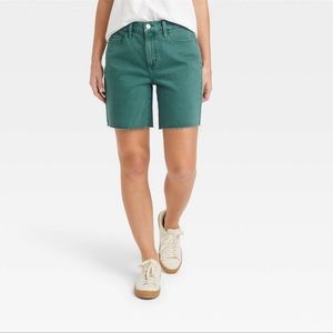 2/$20    Universal Thread High-Rise Vintage Bermuda Jean
Shorts - Teal Green